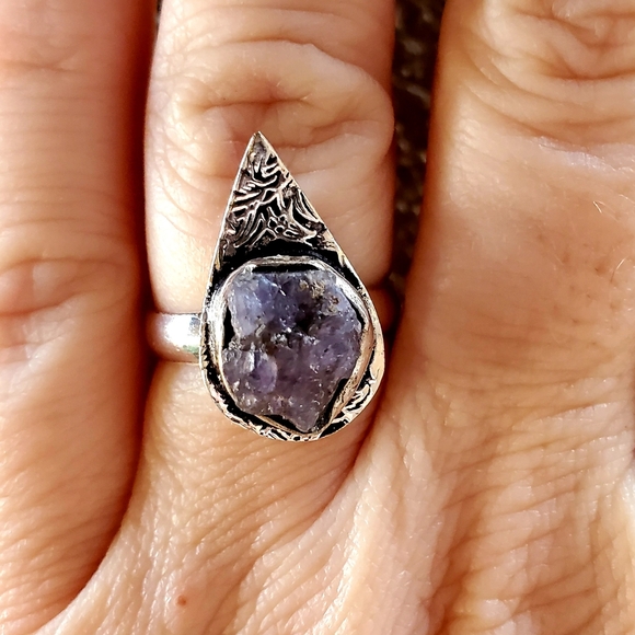 New Raw Iolite 925 Silver Ring. - Picture 5 of 12